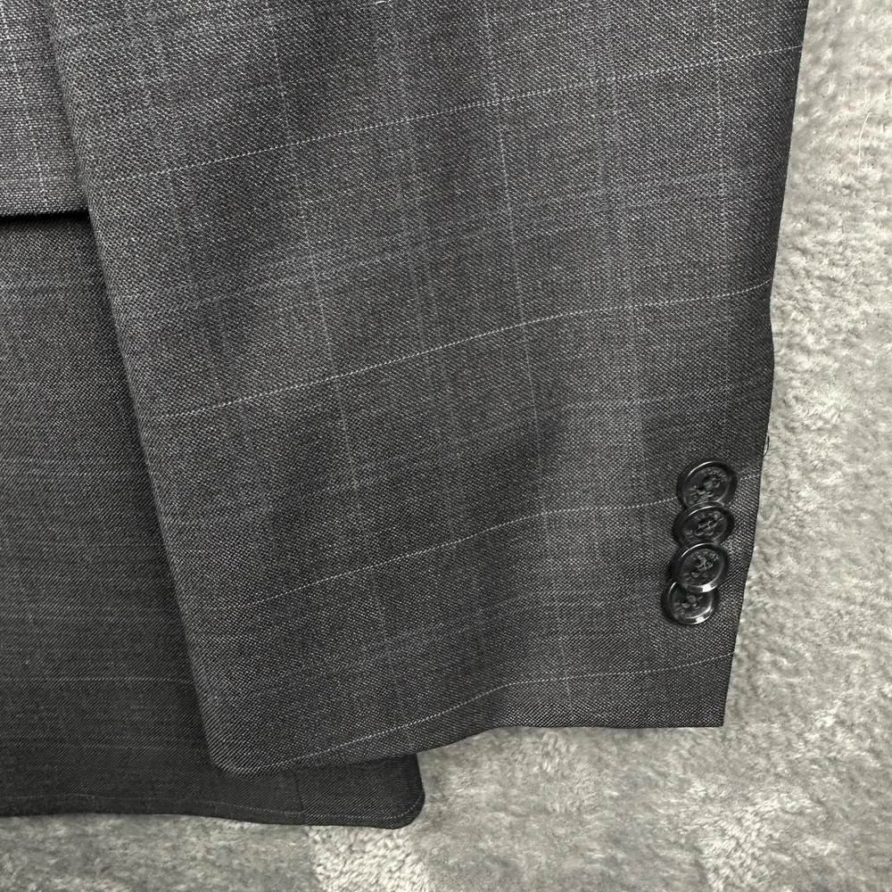 Tommy Hilfiger Blazer Sport Coat Jacket Men's 44R Wool Blend Gray Plaid EUC